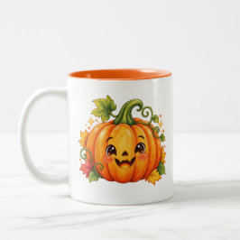 Em Dois Tons Caneca de Café de Abóbora de Halloween Fofa | Outo