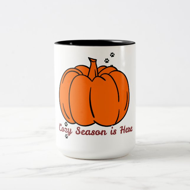 Em Dois Tons Caneca de Café de Abóbora de Outono Fofo | Tempora (Centro)