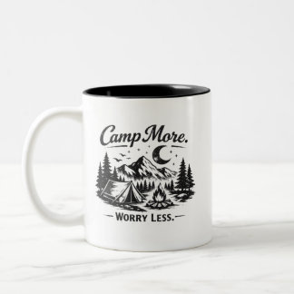 Em Dois Tons Caneca de Café de Acampamento Mais Preocupação Men