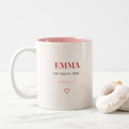 Em Dois Tons Caneca de Café de Aniversário com Nome Personaliza