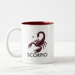 Em Dois Tons Caneca de Café de Aniversário do Signo de Escorpiã