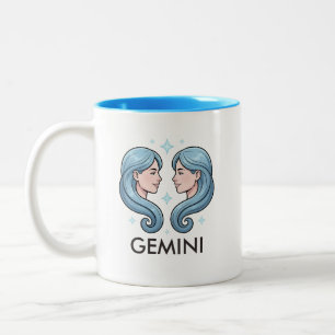 Em Dois Tons Caneca de Café de Aniversário do Signo de Gêmeos d