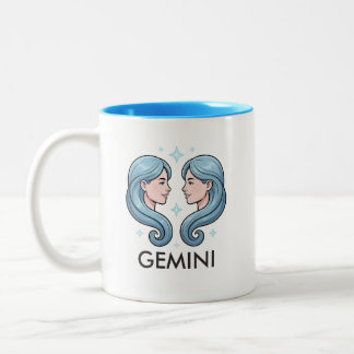 Em Dois Tons Caneca de Café de Aniversário do Signo de Gêmeos d