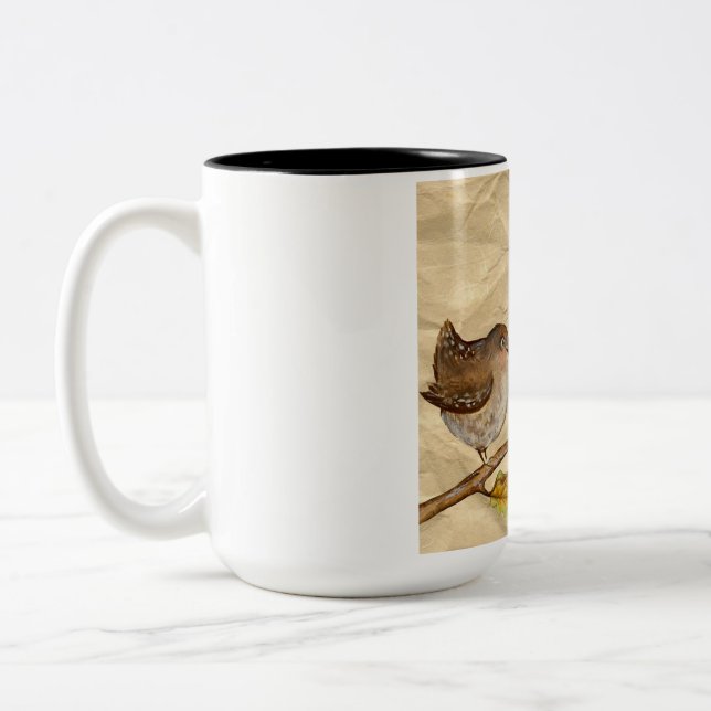 Em Dois Tons Caneca de café de aves (Esquerda)
