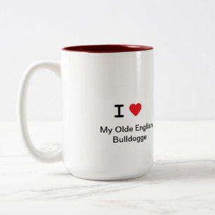 Em Dois Tons Caneca de café de Bulldogge do inglês de Olde