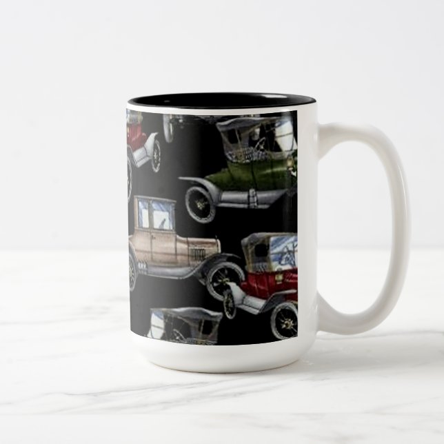 Em Dois Tons Caneca de Café de Carros Clássicos Auto Nostalgia (Direita)