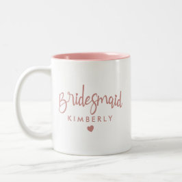 Em Dois Tons Caneca de café de casamento de madrinha personaliz
