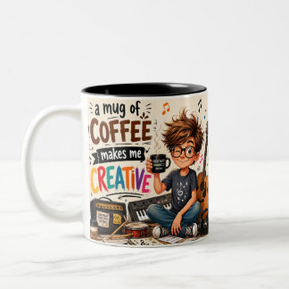 Em Dois Tons Caneca de Café de Cerâmica Amante de Guitarra e Ba