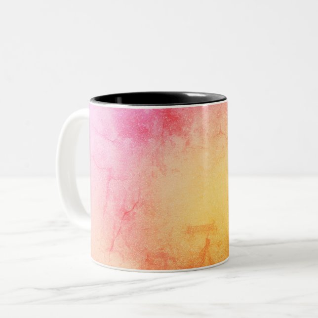 Em Dois Tons Caneca de Café de Cerâmica com Gradiente de Pôr do (Frente Esquerda)