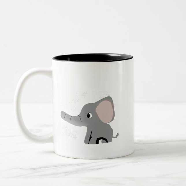 Em Dois Tons Caneca de Café de Cerâmica de Elefante de Desenho  (Esquerda)