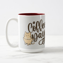 Em Dois Tons Caneca de Café de Cerâmica Gatinho Fofo - Todos os