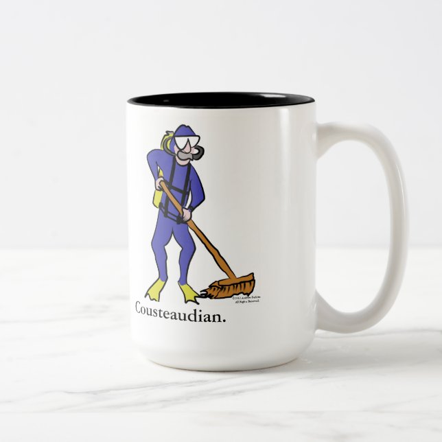 Em Dois Tons Caneca de café de Cousteaudian (Direita)