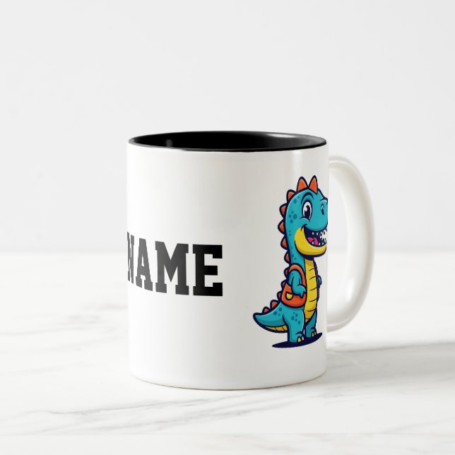 Em Dois Tons Caneca de Café de Dinossauro Fofo – Acessórios de  (Frente Esquerda)
