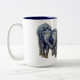 Em Dois Tons Caneca de Café de Elefantes Jovens
