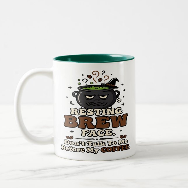 Em Dois Tons Caneca de Café de Enfermeira de Halloween (Esquerda)