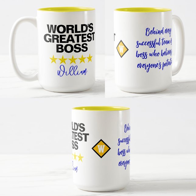Em Dois Tons Caneca de Café de Escritório Melhor Chefe do Mundo (World's greatest boss mug
)