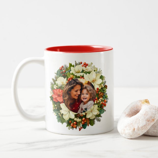 Em Dois Tons Caneca de Café de Férias (Com Donut)