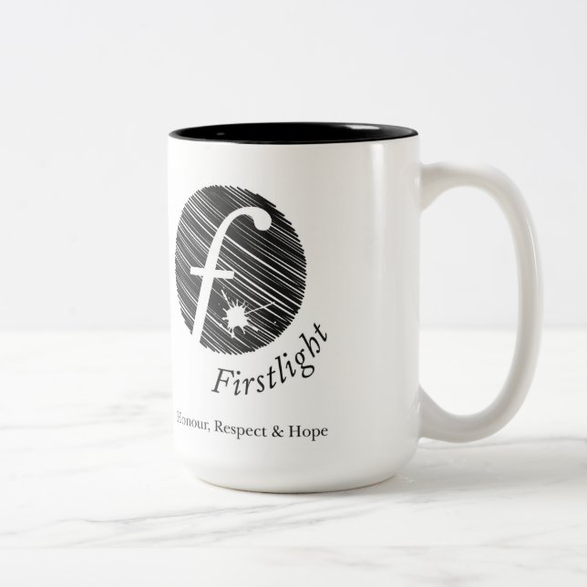 Em Dois Tons Caneca de café de FirstLight (grande) (Direita)