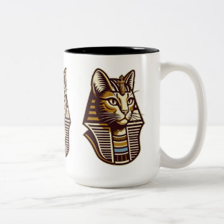 Em Dois Tons Caneca de Café de Gato do Antigo Egito – Desi Gato