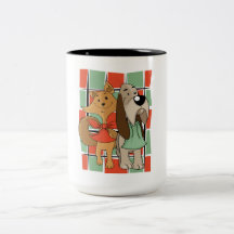 Caneca de café de gato e cão