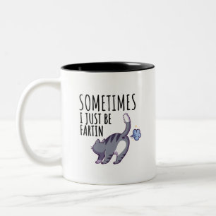 Em Dois Tons Caneca de café de gato engraçado, presente de brin