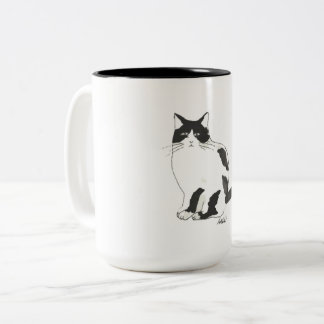 Em Dois Tons Caneca de Café de Gato Preto e Branco Clássico
