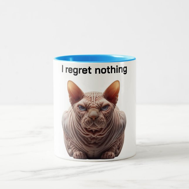 Em Dois Tons Caneca de Café de Gato Sphynx Mal-humorado (Centro)
