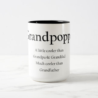 Em Dois Tons Caneca de café de Grandpoppa, pouco refrigerador