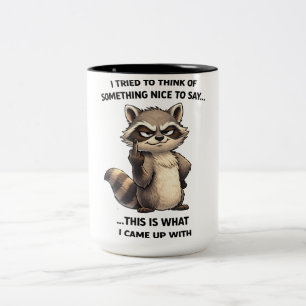 Em Dois Tons Caneca de café de guaxinim sarcástico engraçado