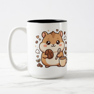 Em Dois Tons Caneca de Café de Hamster Kawaii de Duas Cores