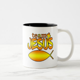 Em Dois Tons Caneca de café de Jesus da equipe