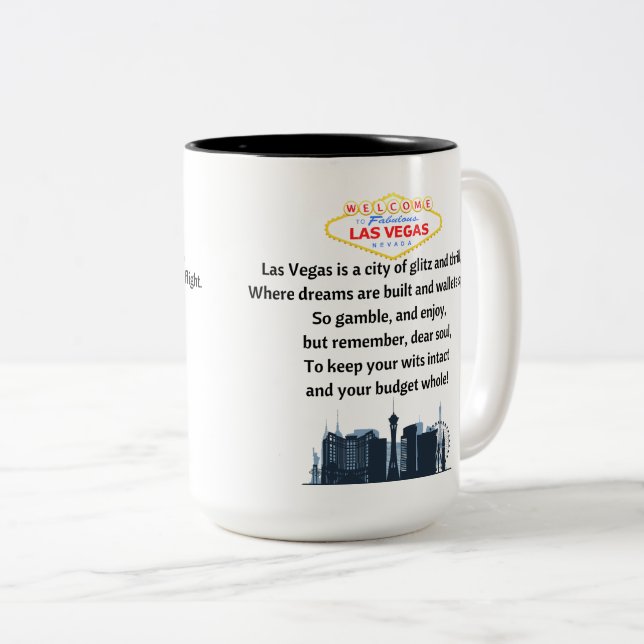 Em Dois Tons Caneca de café de Las Vegas (Frente Esquerda)