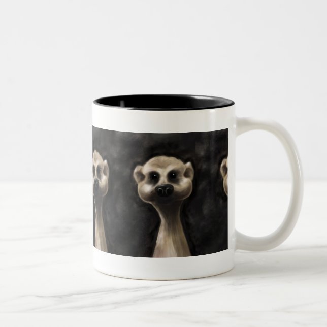 Em Dois Tons Caneca de café de Meerkat grande! (Direita)