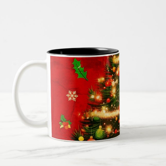 Em Dois Tons Caneca de Café de Natal (Esquerda)