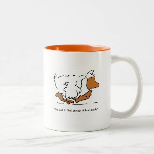 Em Dois Tons caneca de café de pato de desenho animado (Direita)
