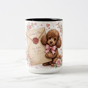 Em Dois Tons Caneca de Café de Poodle Fofa – Caneca para Amante