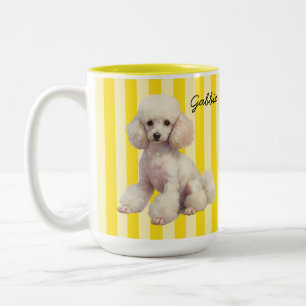 Em Dois Tons Caneca de Café de Poodle Personalizada   Cachorro