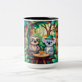 Em Dois Tons Caneca de Café de Preguiça e Coala