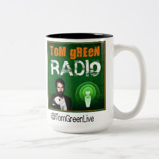 Em Dois Tons Caneca de café de rádio verde de Tom