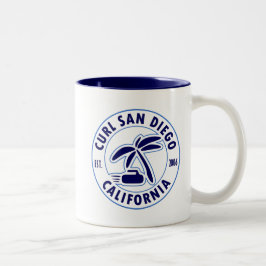 Em Dois Tons Caneca de café de San Diego da onda