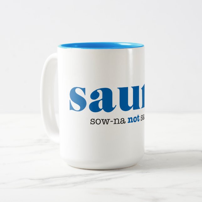 Em Dois Tons Caneca de Café de Sauna Finlandesa (Frente Esquerda)