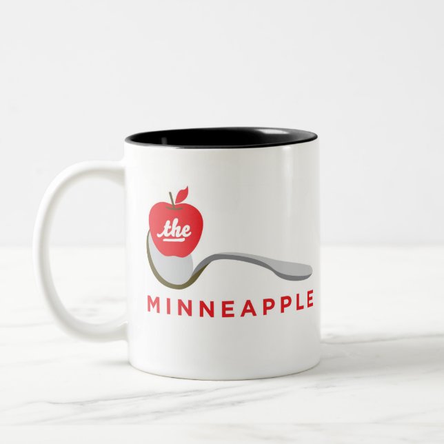 Em Dois Tons Caneca de café de Spoonbridge e de Minneapple (Esquerda)