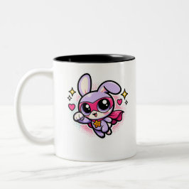 Em Dois Tons Caneca de Café de Super-Herói Bunny Fofa Kawaii