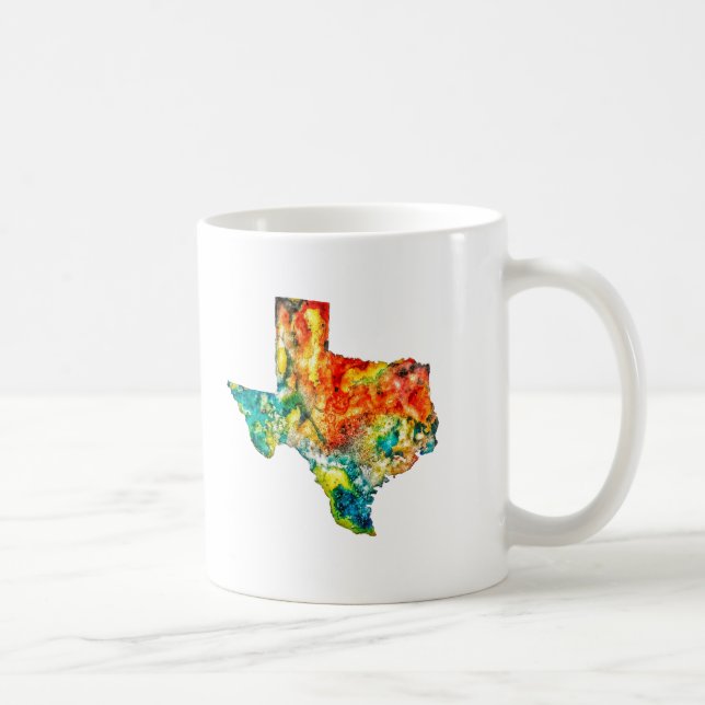 Em Dois Tons Caneca de café de Texas da aguarela (Direita)