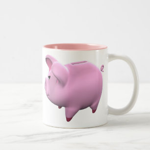 Em Dois Tons Caneca de café de Toon do mealheiro