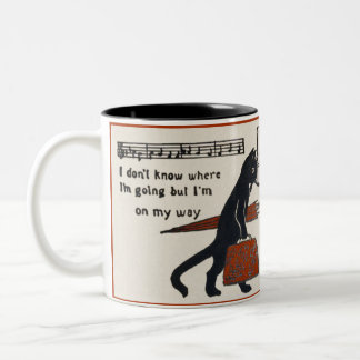Em Dois Tons Caneca de café de viagem do cartão do vintage do