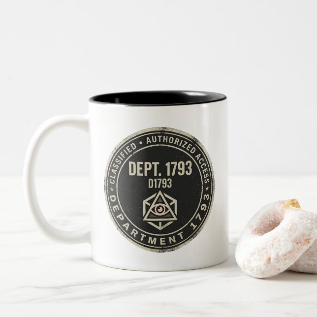 Em Dois Tons Caneca de Café Departamento 1793 (Com Donut)