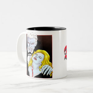 Em Dois Tons Caneca de café design Drácula V1