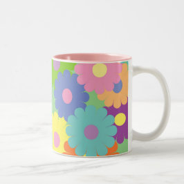 Em Dois Tons caneca de café design floral de pop bonito