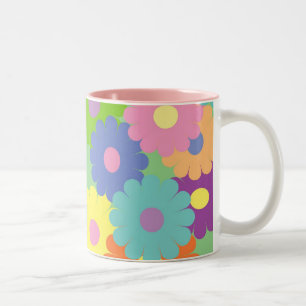 Em Dois Tons caneca de café design floral de pop bonito